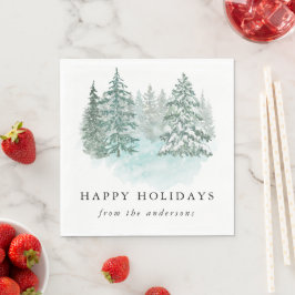 Trendy Groenery Elegante Winter Kerstfeestviering Servet