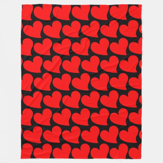 TRENDY GROOT ROOD HART ROMANTISCHE VALENTIJN FLEECE DEKEN (Voorkant)