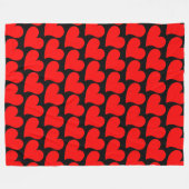 TRENDY GROOT ROOD HART ROMANTISCHE VALENTIJN FLEECE DEKEN (Voorkant (Horizontaal))