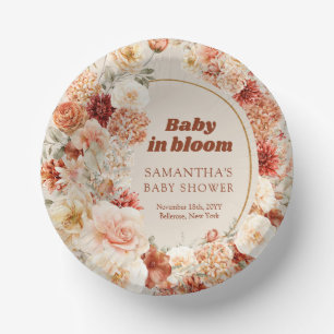 Trendy groovy koperen roestig burgundy Baby Shower Papieren Kommen