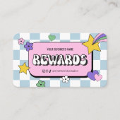 Trendy Groovy Logo Retro Girly Haarstylist Salon Klantenkaartje (Voorkant)