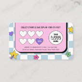 Trendy Groovy Logo Retro Girly Haarstylist Salon Klantenkaartje (Achterkant)