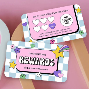 Trendy Groovy Logo Retro Girly Haarstylist Salon Klantenkaartje