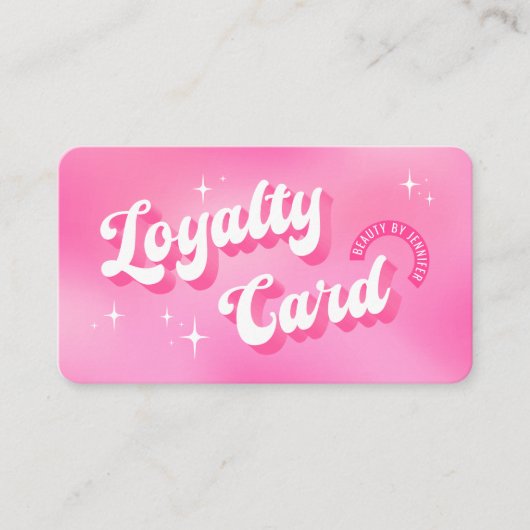 Trendy Groovy Retro Pink Beauty Spa Nails Wimpers Klantenkaartje (Voorkant)