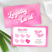 Trendy Groovy Retro Pink Beauty Spa Nails Wimpers Klantenkaartje