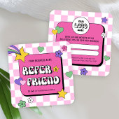 Trendy Groovy Retro Verwijs Een Vriend Bedrijf Aanbevelingskaartje