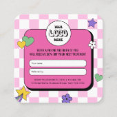 Trendy Groovy Retro Verwijs Een Vriend Bedrijf Aanbevelingskaartje (Achterkant)