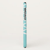 Trendy grote aqua vierlobbig monogram en naam Case-Mate iPhone case (Achterkant/links)