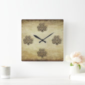 Trendy grundge Irish boetshamrock Vierkante Klok (Huis)