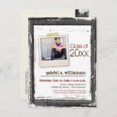 Trendy Grunge Afstuderen Aankondiging (leisteen) (Voorkant / Achterkant)