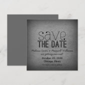 Trendy Grunge 'Save the Date' uitnodiging, Grijs Save The Date (Voorkant / Achterkant)