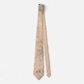 Trendy Grunge Sepia Pink Brown Pattern Initialen Stropdas (Voorkant)