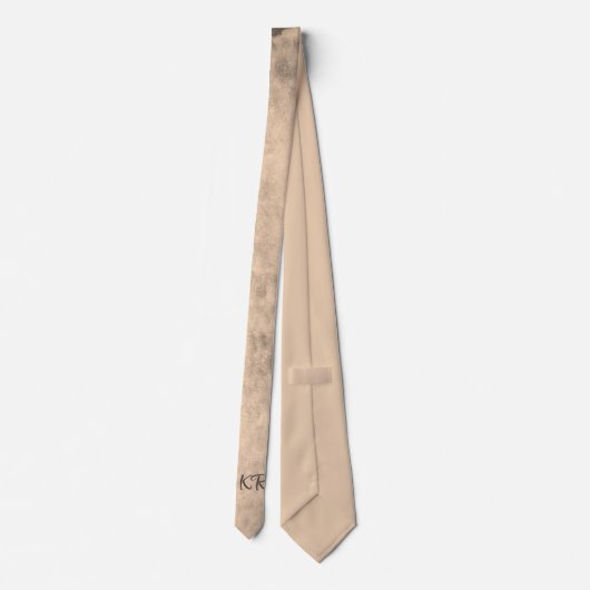 Trendy Grunge Sepia Pink Brown Pattern Initialen Stropdas (Achterkant)