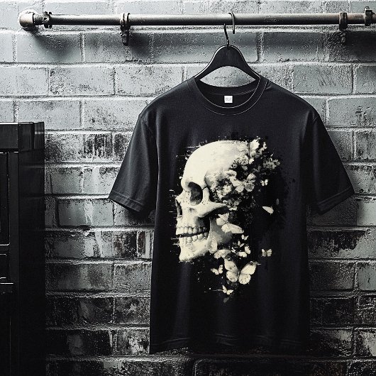 Trendy Grungecore Skull Flowers Gothic Emo Y2K T-shirt