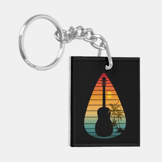 TRENDY GUITAR PICK SUNSET SLEUTELHANGER (Voorkant Links)