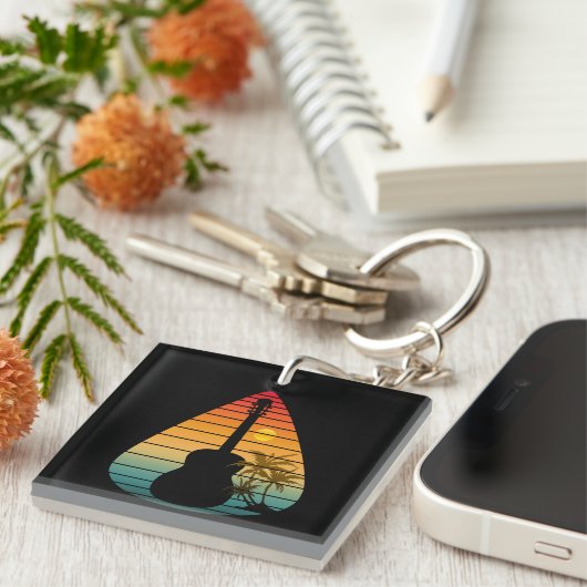 TRENDY GUITAR PICK SUNSET SLEUTELHANGER (Voorkant Rechts)