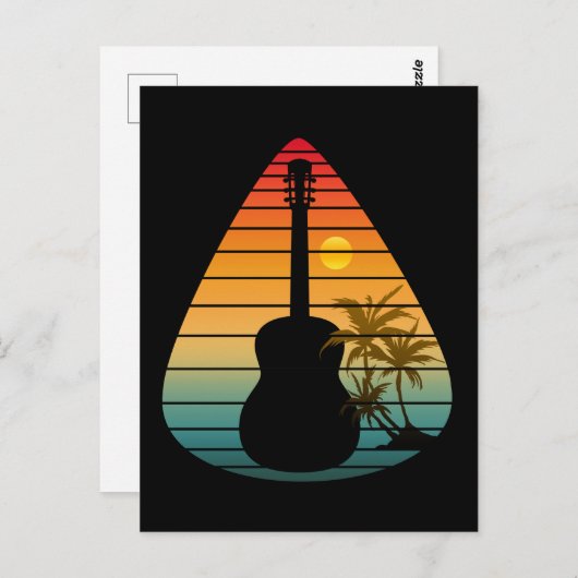 TRENDY GUITAR PICK ZONSONDERGANG  BRIEFKAART (Voorkant / Achterkant)