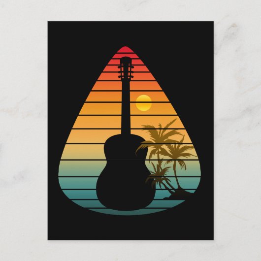 TRENDY GUITAR PLECTRUM ZONSONDERGANG BRIEFKAART (Voorkant)