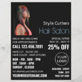 Trendy haar kleur, kapper, kapsalon advertentie flyer (Voorkant)