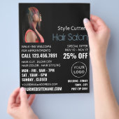 Trendy haar kleur, kapper, kapsalon advertentie flyer (Hand)