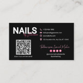 Trendy Haar, Lash, Nail Tech QR Code Visitekaartje (Achterkant)