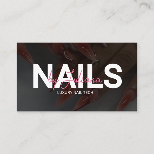 Trendy Haar, Lash, Nail Tech QR Code Visitekaartje (Voorkant)