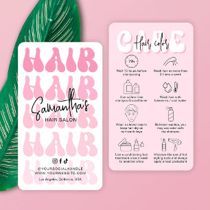 Trendy Haarkleur Aftercare Retro Pink Haarstylist Visitekaartje