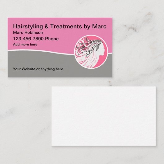 Trendy Haarstylist Elegant Visitekaartjes (Voorkant / Achterkant)