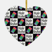 TRENDY HAARSTYLIST KERSTORNAMENT KERAMISCH ORNAMENT (Voorkant)