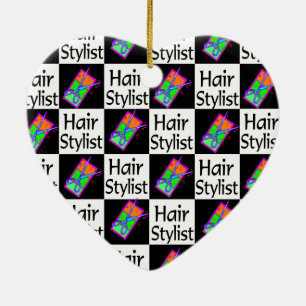 TRENDY HAARSTYLIST KERSTORNAMENT KERAMISCH ORNAMENT