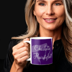Trendy Haarstylist Monogram Koffiebeker Ontwerp Koffiemok