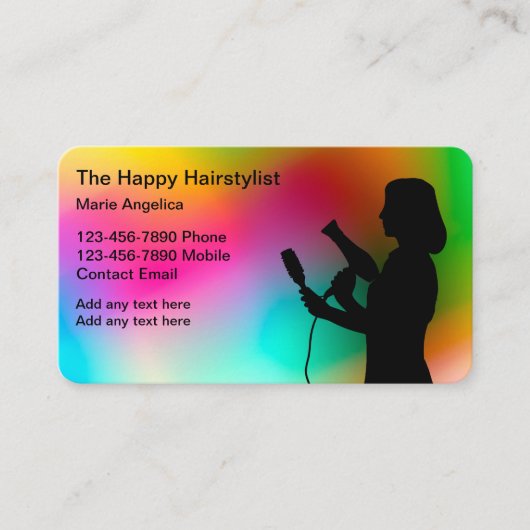 Trendy Haarstylist Visitekaartjes Design (Voorkant)
