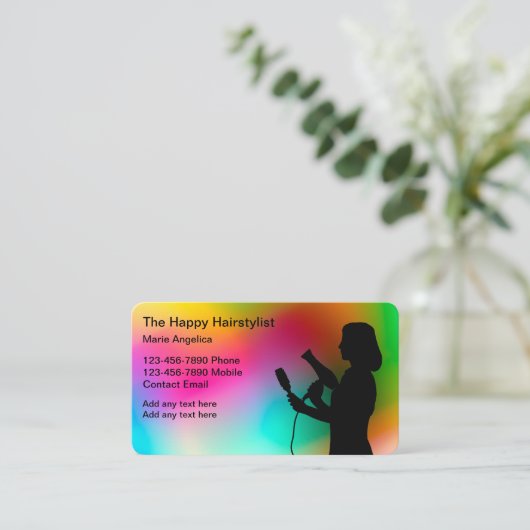 Trendy Haarstylist Visitekaartjes Design (Staand voorkant)