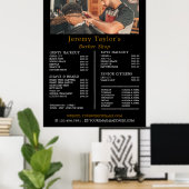 Trendy Hair Cut, Mannen Barbers Price List Poster (Thuiskantoor)