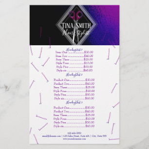 Trendy Hair Salon Modern Paars en Black Flyer