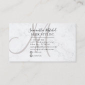 Trendy Hair Stylist Goud & Marmer Monogram Visitekaartje (Achterkant)