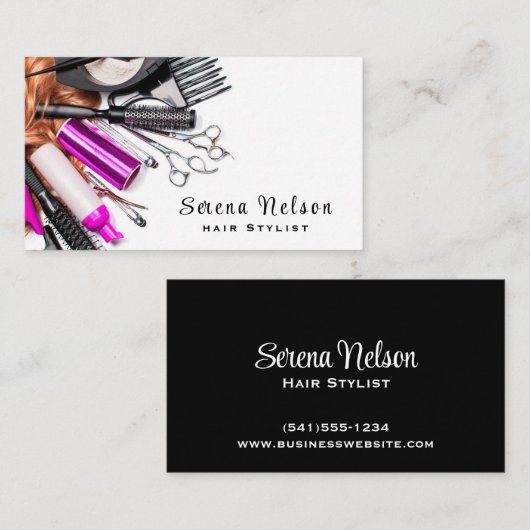 Trendy Hair stylist Salon Tools Beauty Visitekaartje (Voorkant / Achterkant)