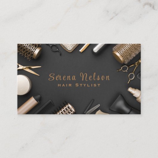 Trendy Hair stylist Salon Tools Beauty Visitekaartje (Voorkant)