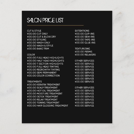 Trendy Haircut, Hair Stylist, Hair Salon Advert Flyer (Achterkant)