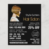 Trendy Haircut, Hair Stylist, Hair Salon Advert Flyer (Voorkant)
