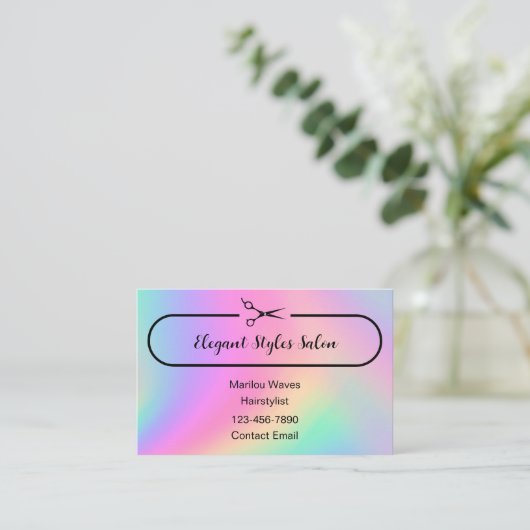 Trendy Hairstylist Appointment Business Cards Visitekaartje (Staand voorkant)