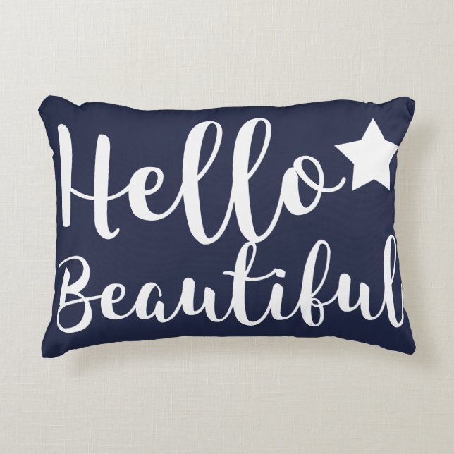 Trendy Hallo Beauful Hand Lettering Decoratief Kussen (Voorkant)