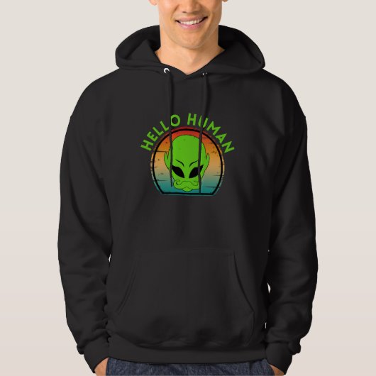 trendy hallo mens hoodie (Voorkant)