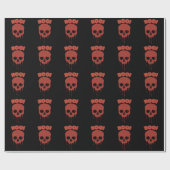 Trendy Halloween Black Spooky Boo Skulls Gift Cadeaupapier (Vlak)
