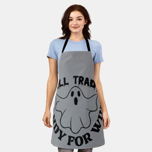 Trendy Halloween Boo Ghost Quote All-Over Print Schort (Gedragen)