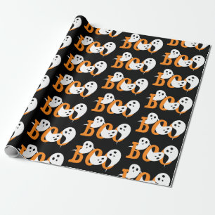 Trendy Halloween Boo Ghosts Black Cadeaupapier