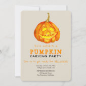 Trendy Halloween eenvoudige pompoensnijfeest Kaart (Voorkant)