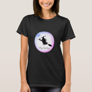 Trendy Halloween Magic Cat Lady T-shirt