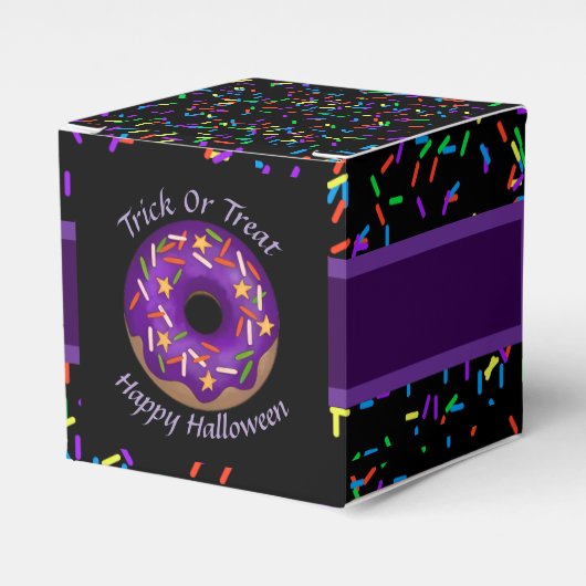 Trendy Halloween Paarse Sprinkle Donut Party Bedankdoosjes (Voorkant Zijde)