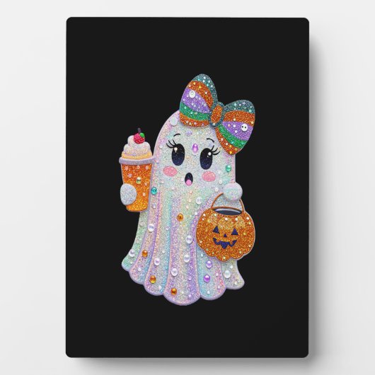 Trendy Halloween Rhinestones Ghost Fotoplaat (voorkant)